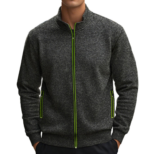 Herren Sweatjacke mit hohem Kragen und praktischen Reißverschlusstaschen EB