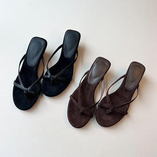 Damen modische Zehentrenner mit elegantem Riemchendesign EB