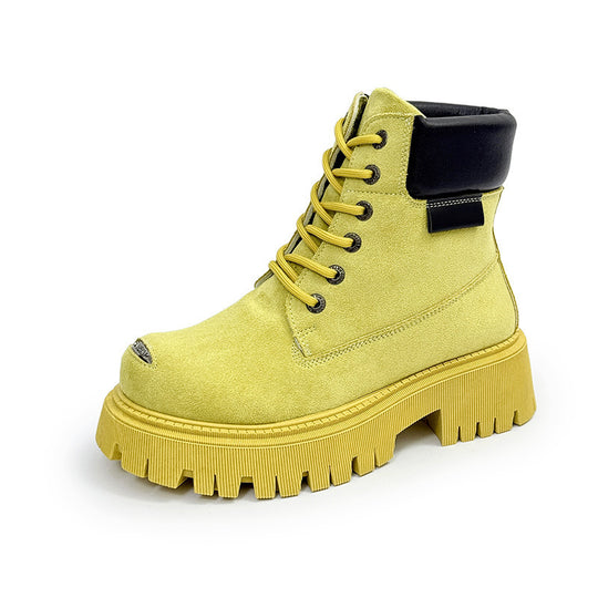 Damen modische Stiefeletten mit trendiger Profilsohle EB