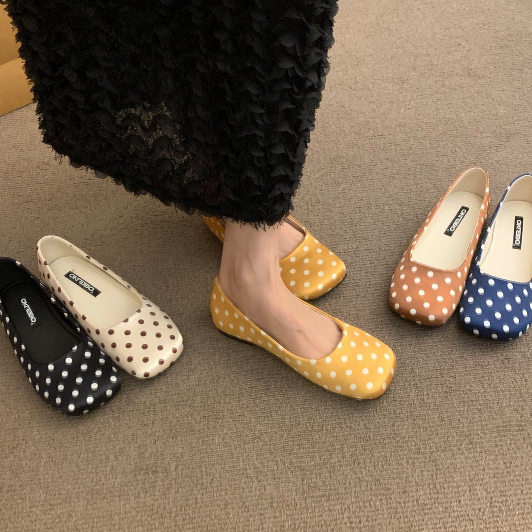 Damen Bequeme Ballerinas mit modischem Punktemuster EB