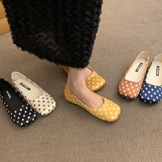 Damen Bequeme Ballerinas mit modischem Punktemuster EB