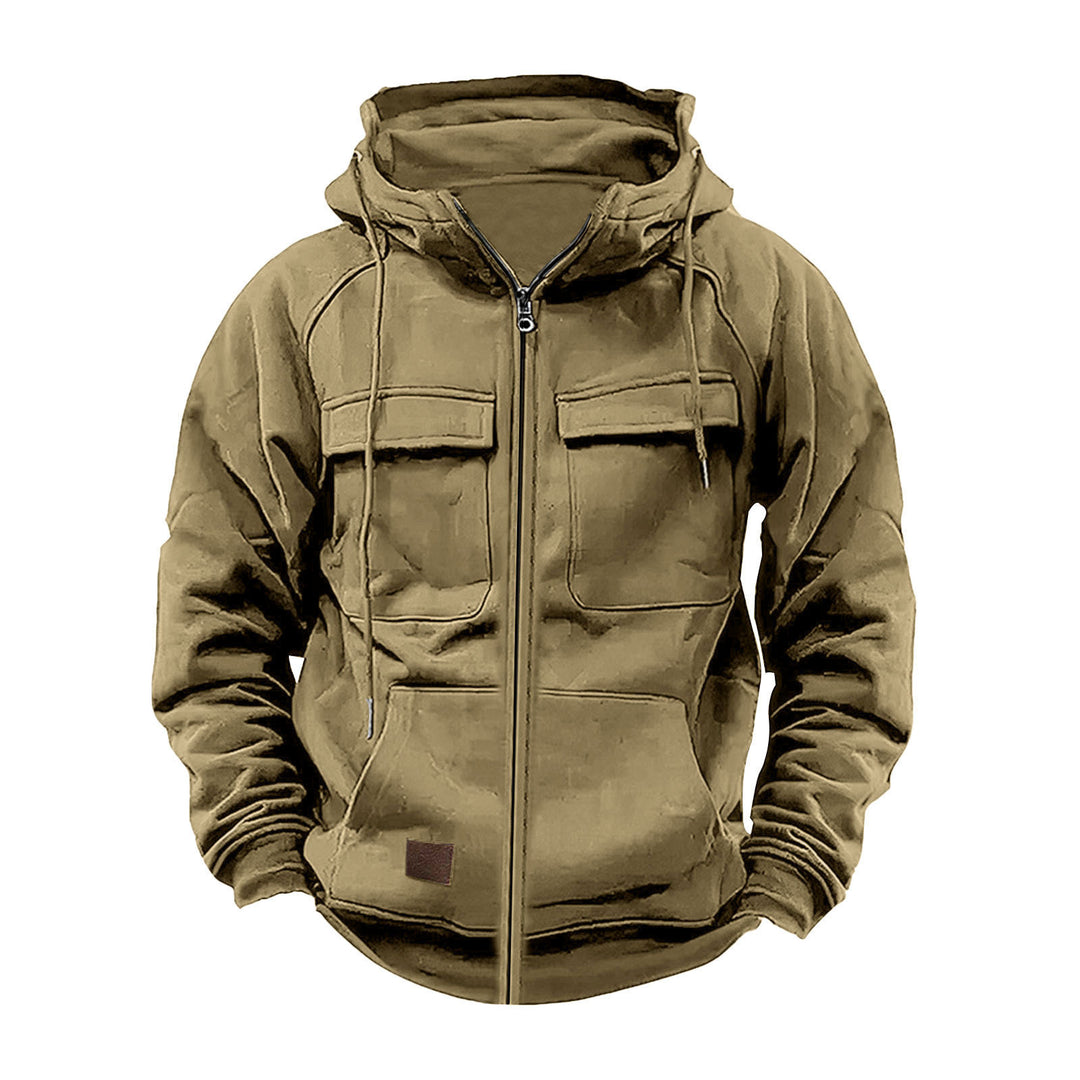 Herren Fleecejacke mit hohem Kragen und praktischen Taschen EB