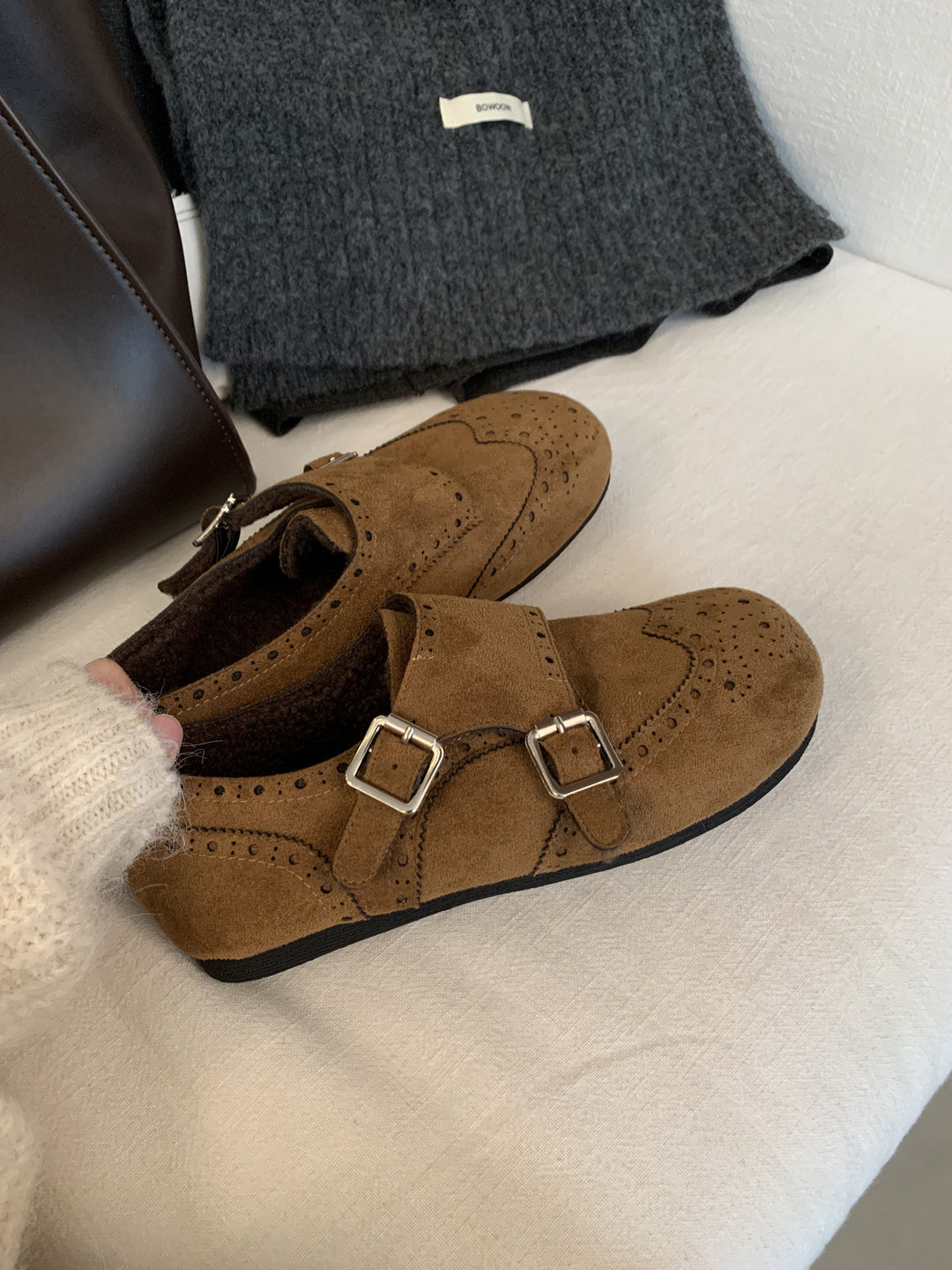 Damen Mokassins mit doppeltem Riemen und softer Innensohle EB
