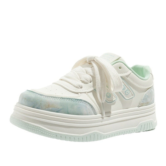 Damen Sportliche Sneakers mit verspielt floralem Design und gepolsterter Sohle EB