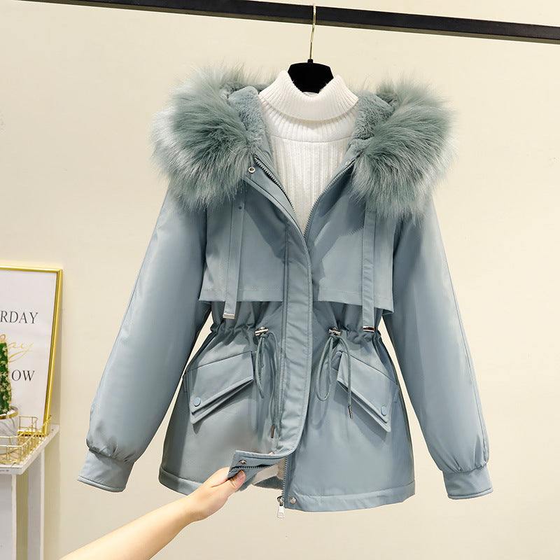 Damen Winterjacke mit funktionalem Reißverschluss und abnehmbarem Kunstpelzkragen EB