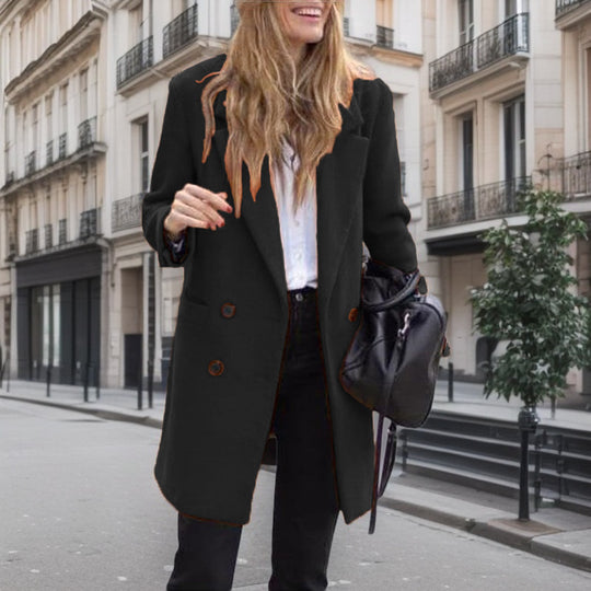 Damen Eleganter Boucle-Trenchcoat EB