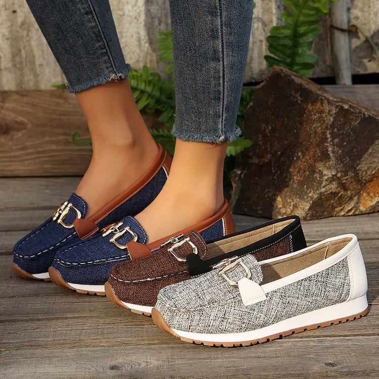 Damen Slipper-Loafer mit gepolstertem Komfortfußbett und rutschfester Profilsohle EB