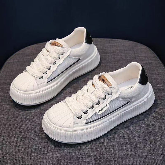 Damen Sneakers mit hohem Plateau und atmungsaktivem Obermaterial EB