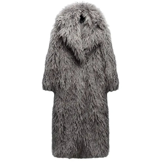 Damen Flauschiger Oversized-Mantel aus Kunstpelz EB