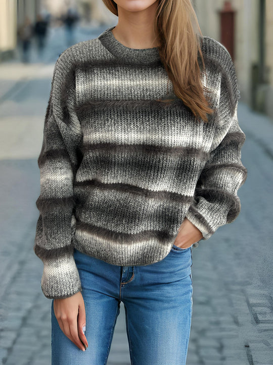Damen kuscheliger Strickpullover mit Flair EB