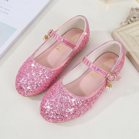 Mädchen Glitzernde Mary Jane Ballerinas mit Perlenapplikation EB