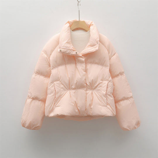 Damen modische gesteppte Kurzjacke mit hohem Kragen und praktischen Taschen EB