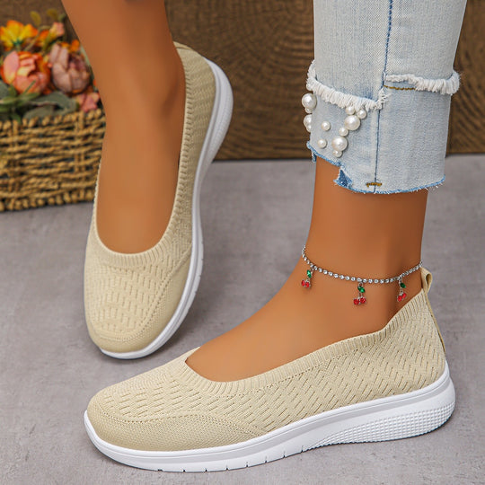 Damen Slip-On Freizeitschuhe mit atmungsaktivem Obermaterial EB