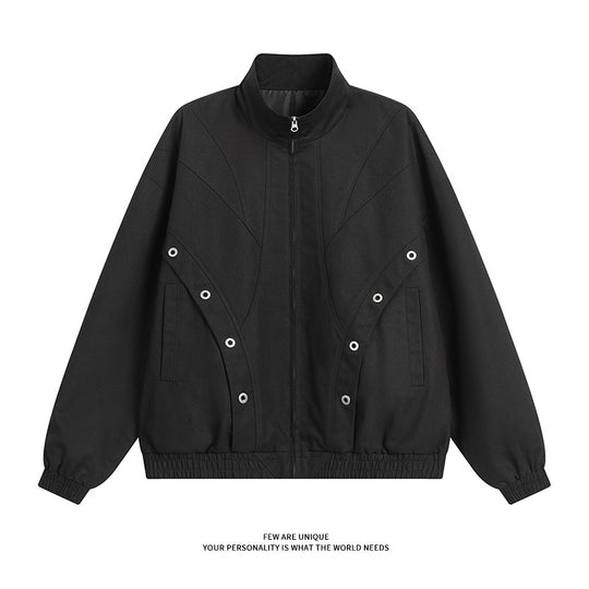 Damen modische Übergangsjacke mit hohem Kragen und praktischen Druckknopfdetails EB