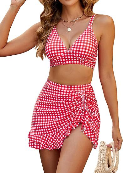 Damen Bikini-Set mit Wickelrock und V-Ausschnitt EB