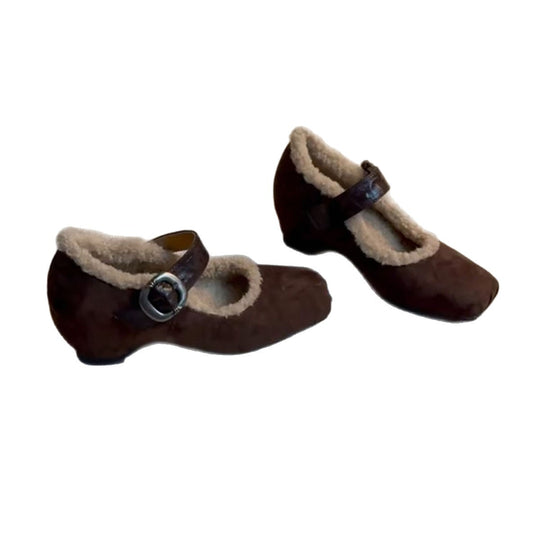 Damen Komfortable Hausschuhe mit weichem Innenfutter und elegantem Riemchen EB