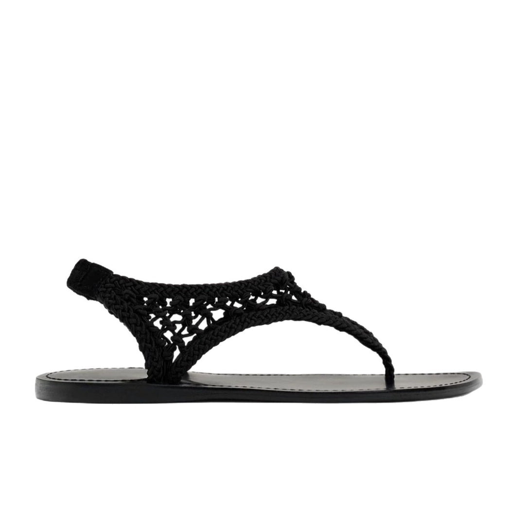 Damen Zehentrenner-Sandalen mit geflochtenem Riemendesign und komfortablem Fußbett EB