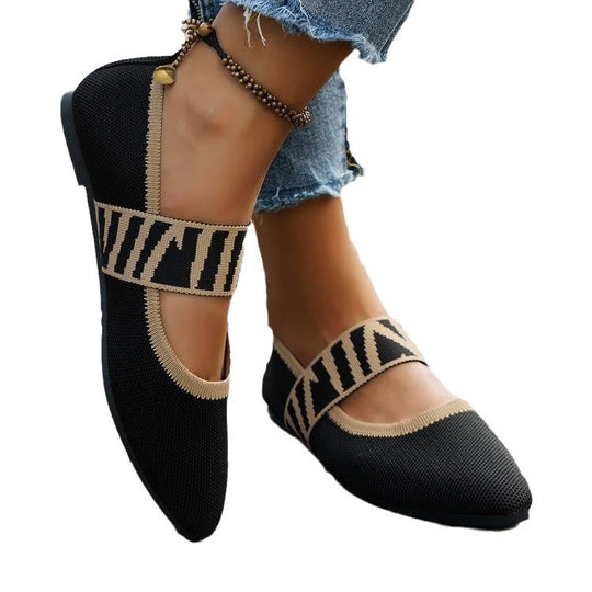 Damen Ballerinas mit elastischem Riemen und atmungsaktiver Oberflächenstruktur EB