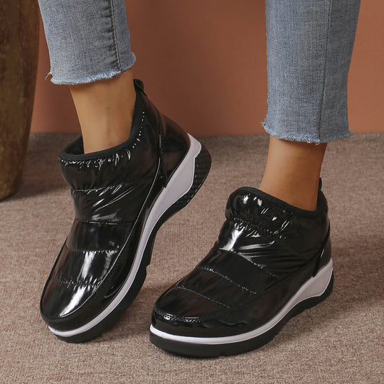 Damen nan gesteppte gefütterte Slip-On Winter-Sneaker mit elastischem Schaft und gepolstertem Komfortfußbett EB