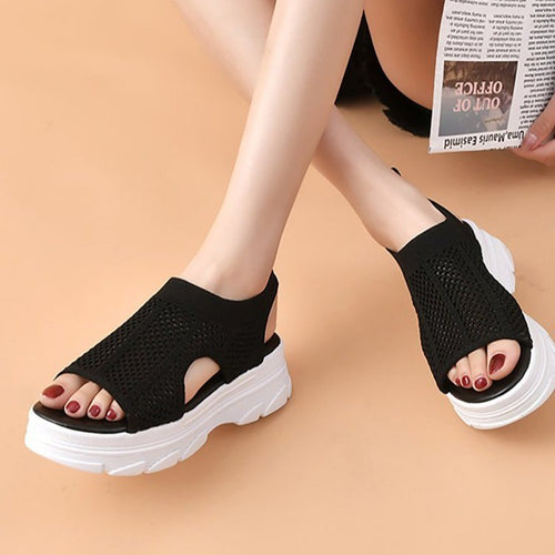 Damen Atletische Freizeit-Sandalen mit atmungsaktivem Mesh-Obermaterial EB