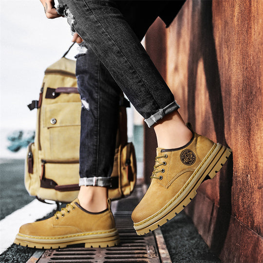 Herren modische und robuste Schnürschuhe aus leichtem Kunstleder mit dämpfender Sohle EB
