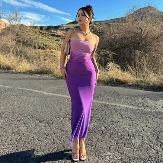 Damen figurbetontes Abendkleid mit schulterfreiem Design und eleganter Raffung EB