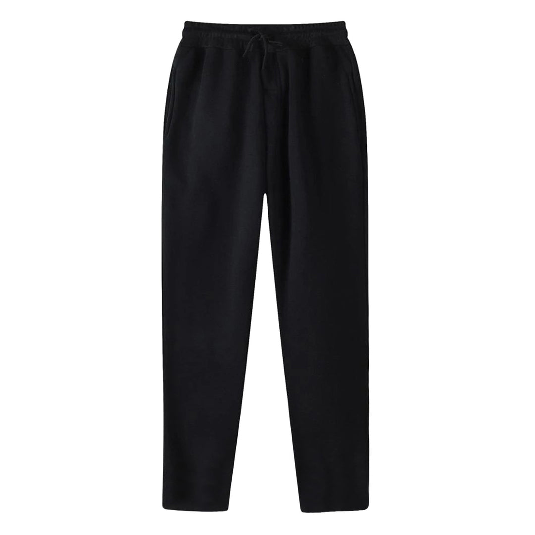 Herren nan geradlinige Sweatpants aus melierter Baumwollmischung mit elastischem Bund Kordelzug und Seitentaschen EB