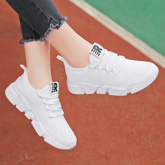 Damen Sportliche Sneakers mit atmungsaktiver Strick-Oberfläche und dämpfender Sohle EB