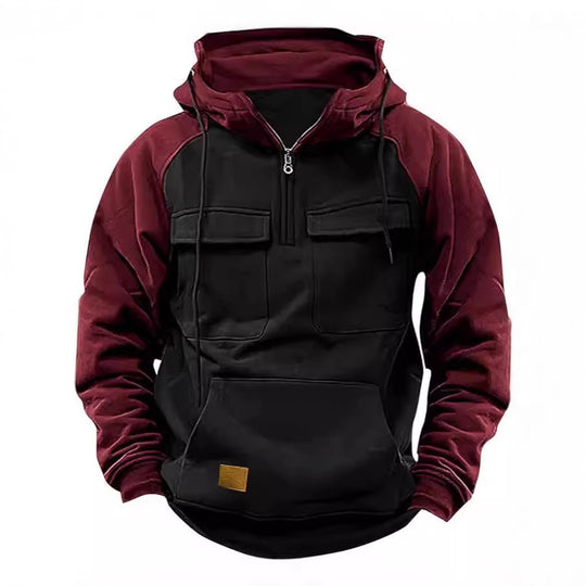 Herren funktionale Kapuzenjacke mit praktischen Taschen EB