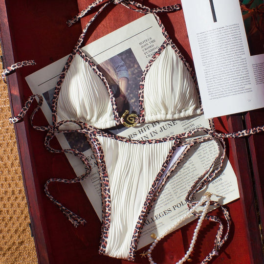 Damen Triangel-Bikini mit feuchtigkeitsabweisenden Eigenschaften und Rippendesign EB