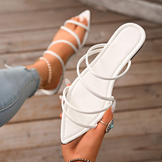 Damen Offene Sandalen mit metallic Akzenten und elegantem Design EB