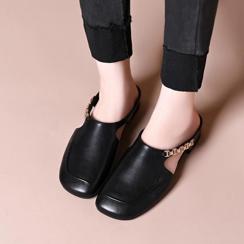Damen Elegante Clogs mit modischem Riemchen-Design EB