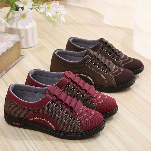 Damen modische Freizeit-Sneaker mit elastischen Schnürsenkeln EB