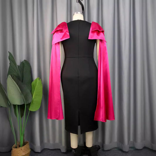 Damen Abendkleid mit eleganter Überwurfausschnitt EB