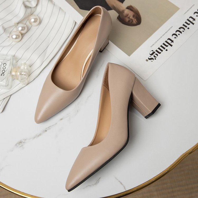 Damen elegante spitze Blockabsatz-Pumps EB