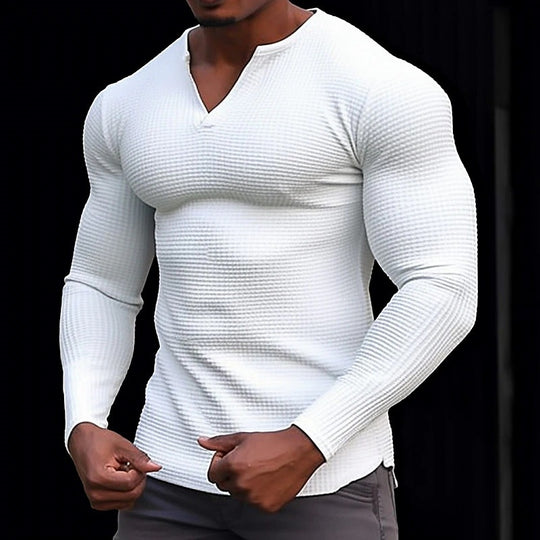 Herren Langarmshirt mit strukturiertem Design EB