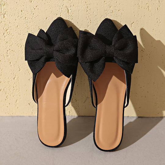 Damen modische Slides mit eleganter Schleifenverzierung EB