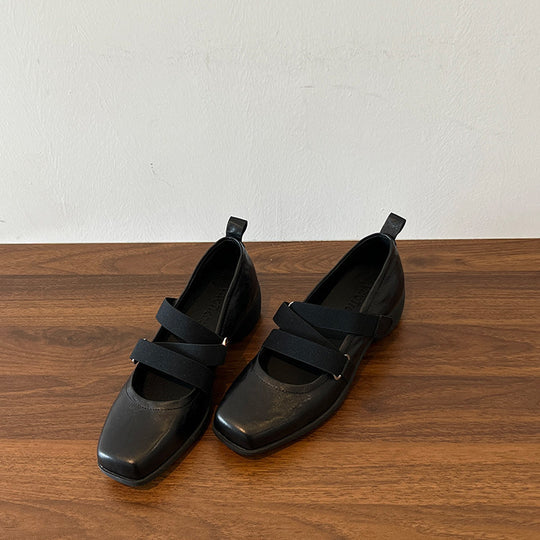 Damen elegante Ballerina-Pantoletten mit modischem Riemchen EB
