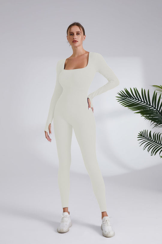 Damen Leggingsanzug mit elegantem Quadrat-Ausschnitt und figurbetonendem Schnitt EB
