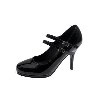 Damen Elegante Lackleder-Pumps mit verstellbaren Riemchen EB