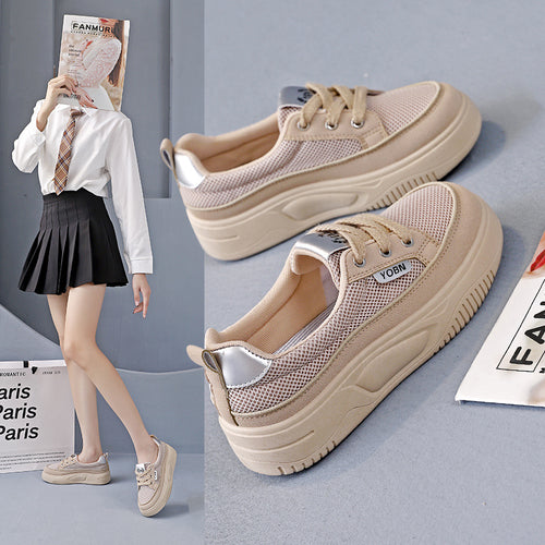 Damen Bequeme Sneakers mit luftigen Mesh-Einsätzen und auffälligem Design EB