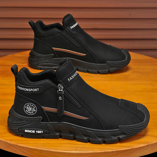 Damen Sneaker mit modischem Reißverschluss und atmungsaktivem Futter EB