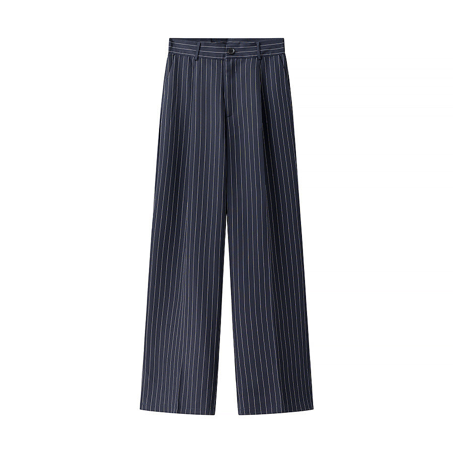 Damen Hochtaillierte Stoffhose mit elegantem Streifenmuster EB