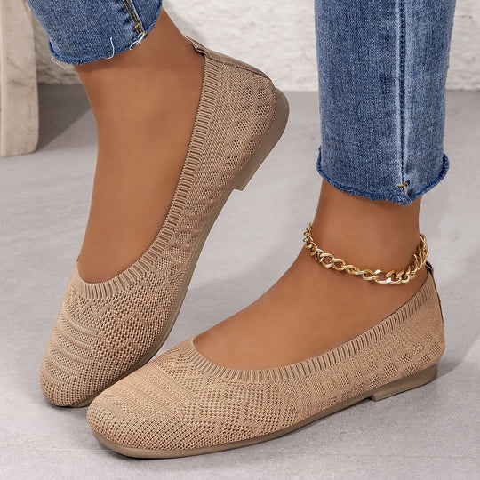 Damen Slip-On Ballerinas mit flexibler Sohle und atmungsaktivem Obermaterial EB