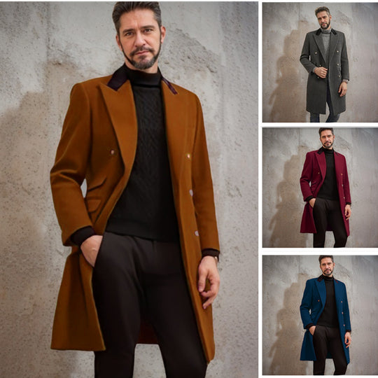 Herren eleganter Longblazer mit Doppelreihe EB
