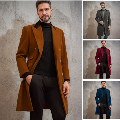 Herren eleganter Longblazer mit Doppelreihe EB