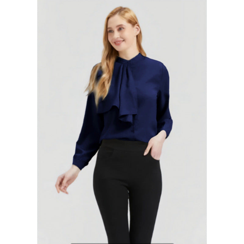 Damen Bluse mit eleganter Rüschendetails und Kragen EB
