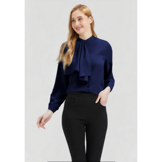 Damen Bluse mit eleganter Rüschendetails und Kragen EB