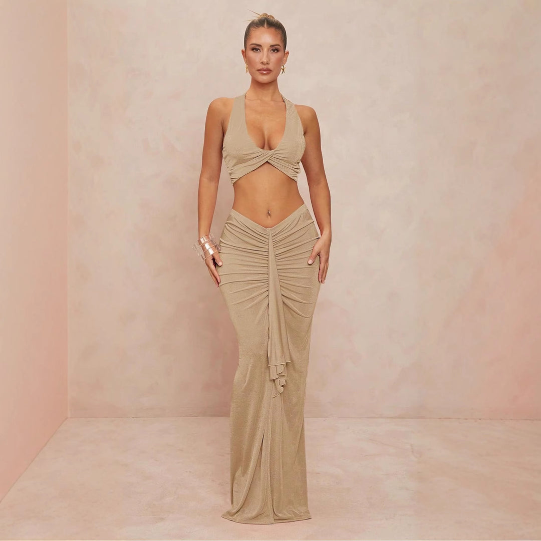 Damen elegantes Bodysuit mit Kreuz-Trageoption und seitlichem Schnitt EB
