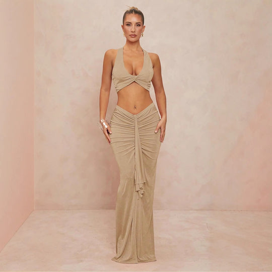 Damen elegantes Bodysuit mit Kreuz-Trageoption und seitlichem Schnitt EB